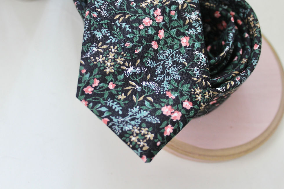 Thumbnail: Navy Floral Cotton Neck Tie by Handsome and Lace Toronto