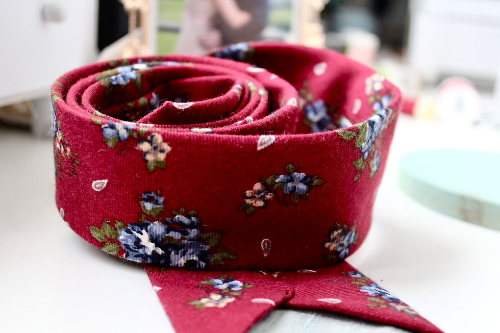 Thumbnail: Deep Wine and Blue Floral Necktie