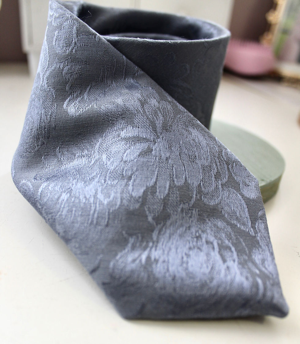 Thumbnail: Dusty Blue Floral Silk Tie