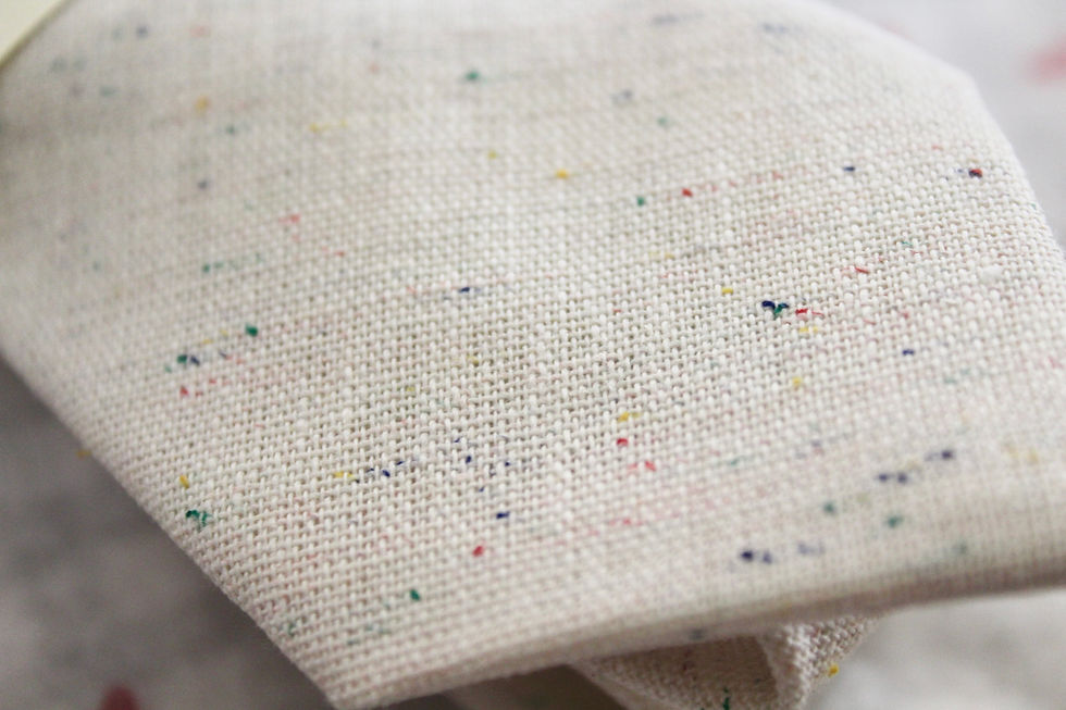 Thumbnail: Ivory Speckled Linen Necktie with Sloth Lining
