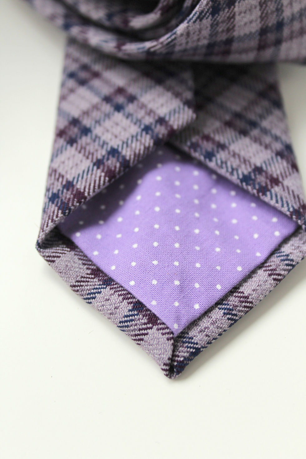 Thumbnail: Lavender and Navy Checkered Plaid Necktie