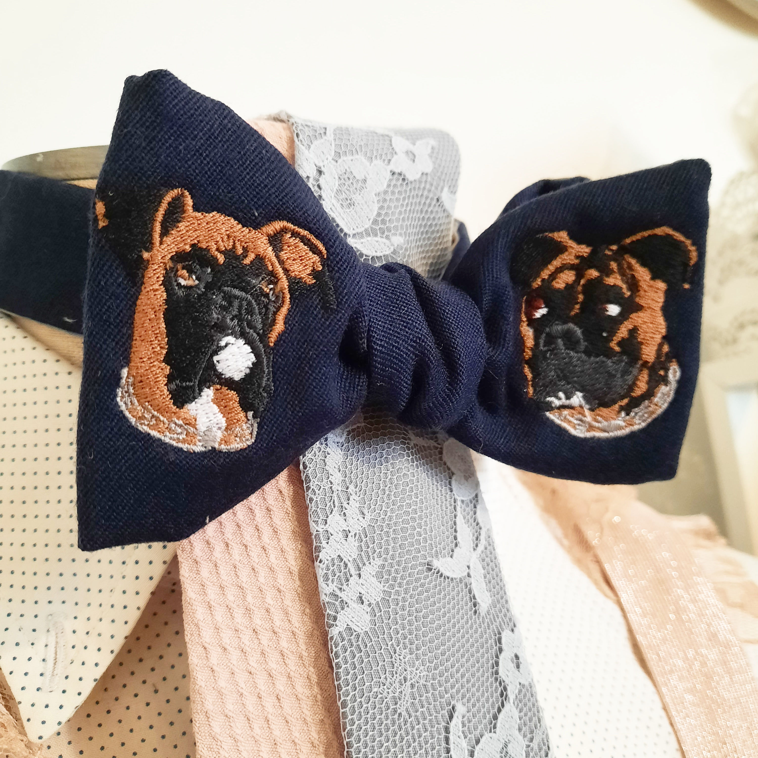 Custom Embroidered Pet on Bowtie | Dog | Cat
