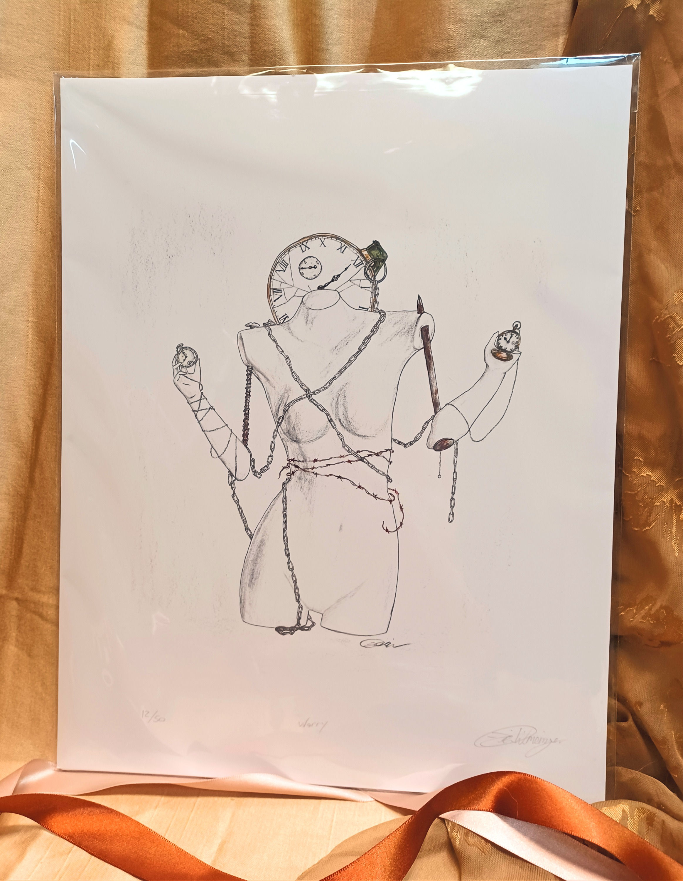 Worry Steampunk Mannequin Art Print by Devin Wineinger