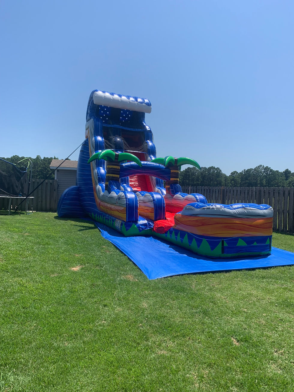 Thumbnail: 22' Tropical Fireblast slide -IP (inflated pool)