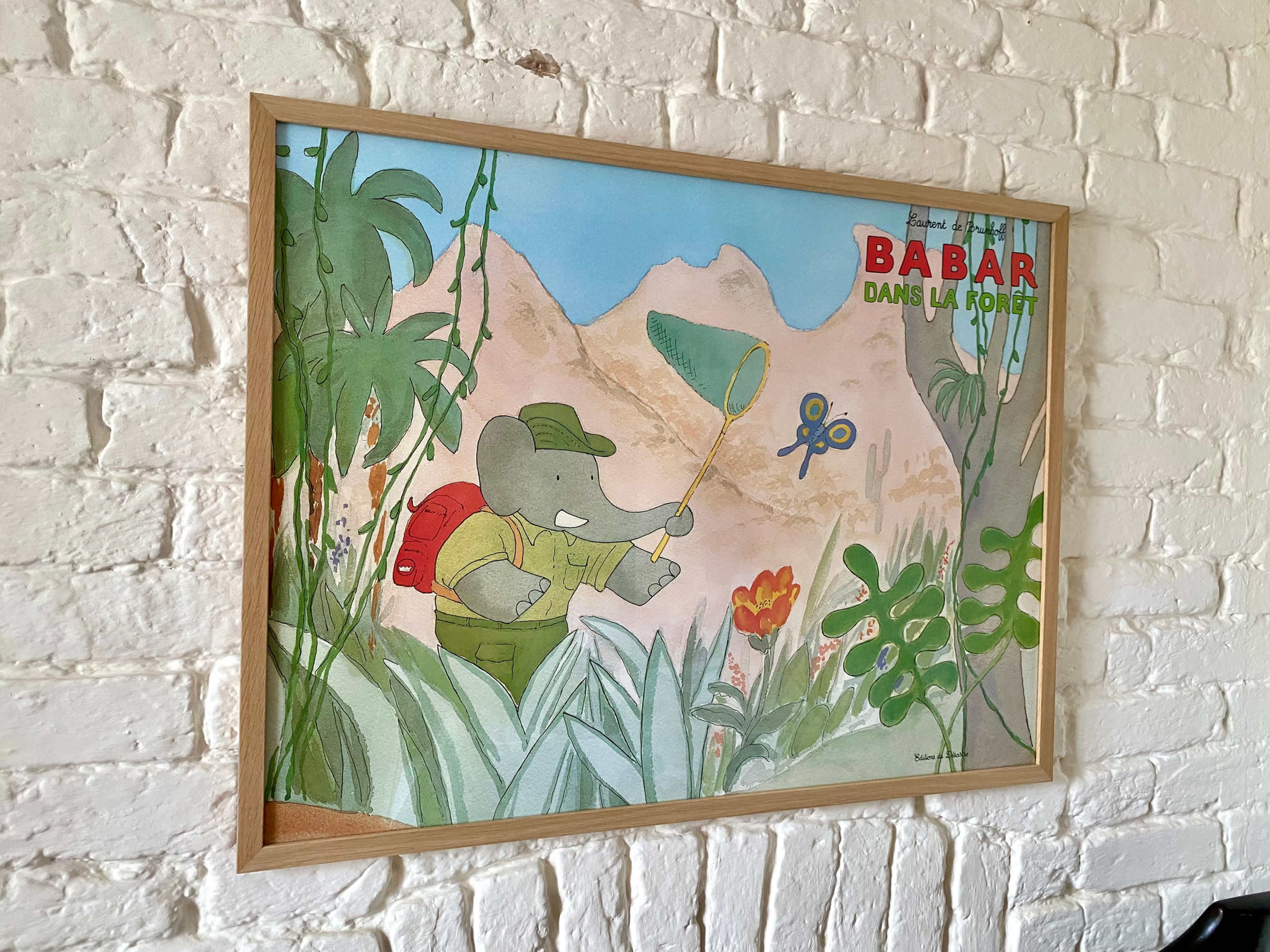 "Babar in the forest" Beautiful poster from the 80's