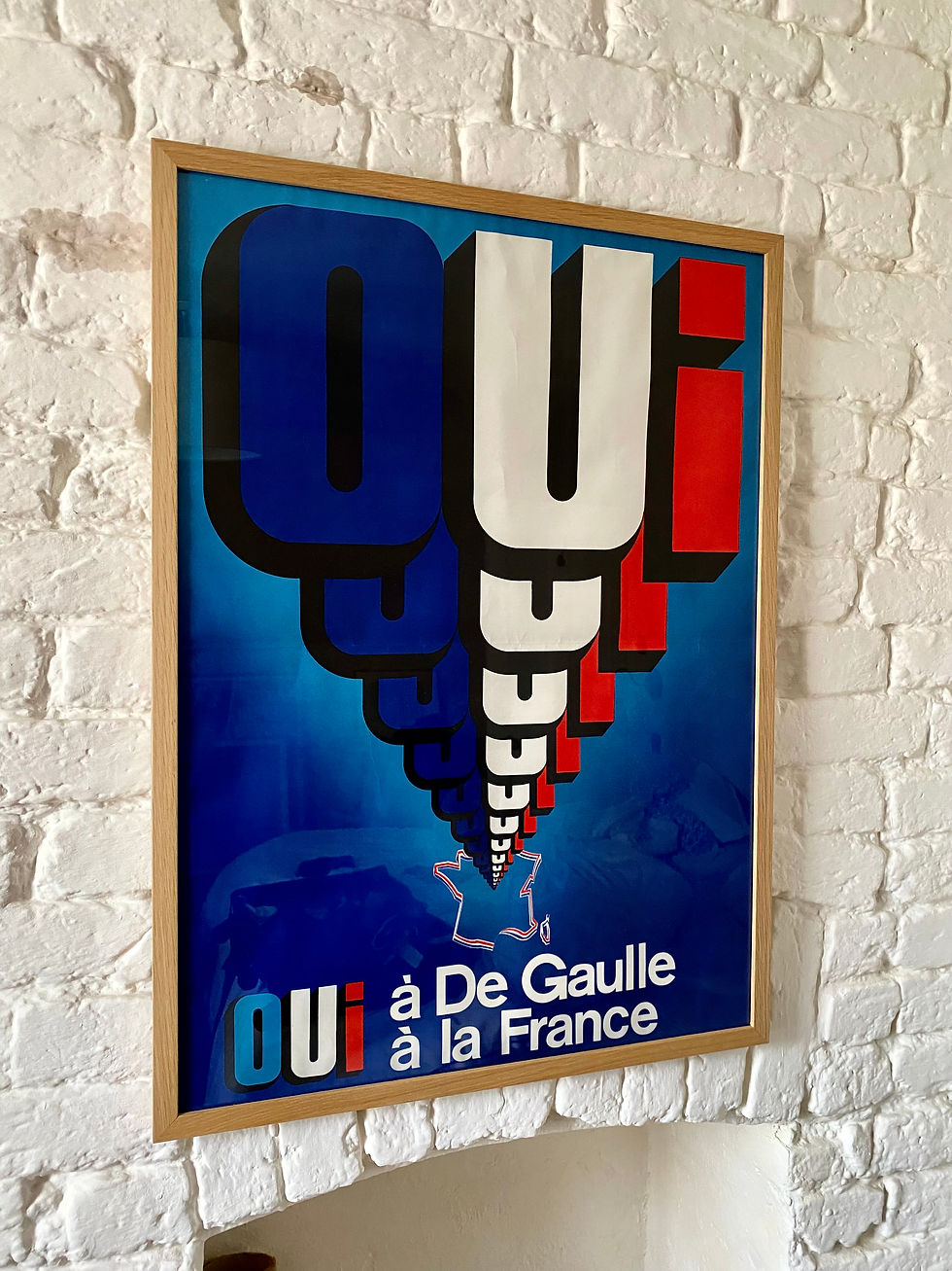 Thumbnail: "Yes to De Gaulle, yes to France" Vintage poster from 1969