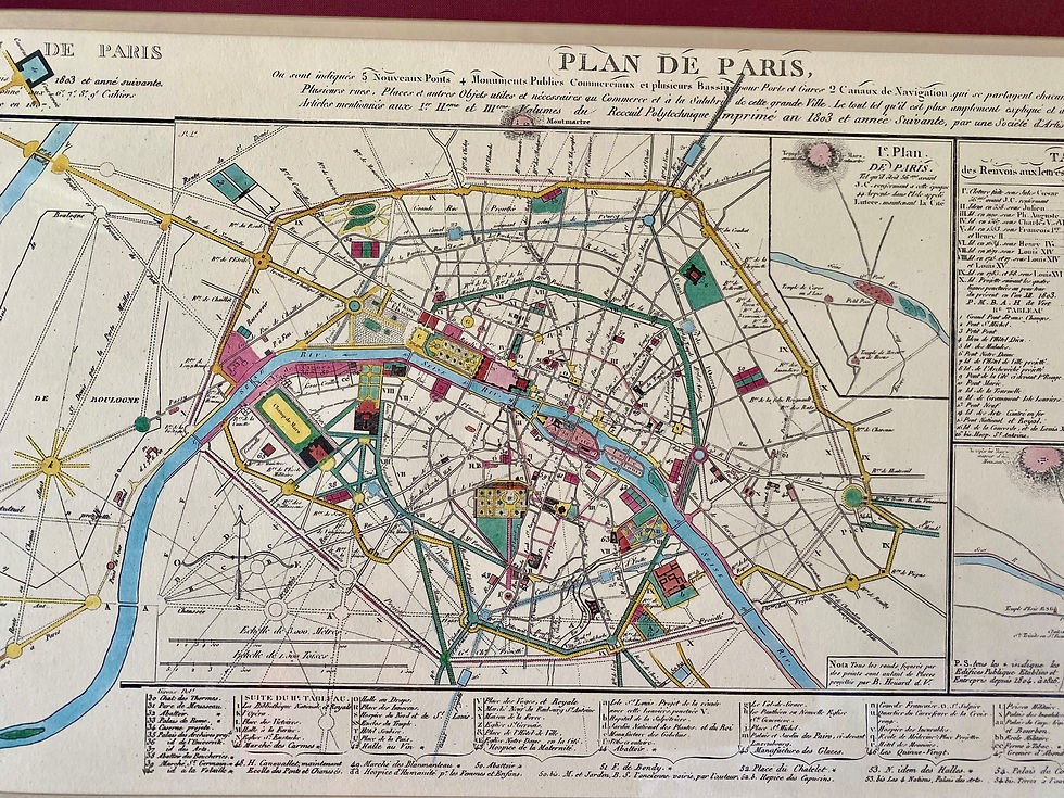 Superb Napoleonic plan of Paris in 1803