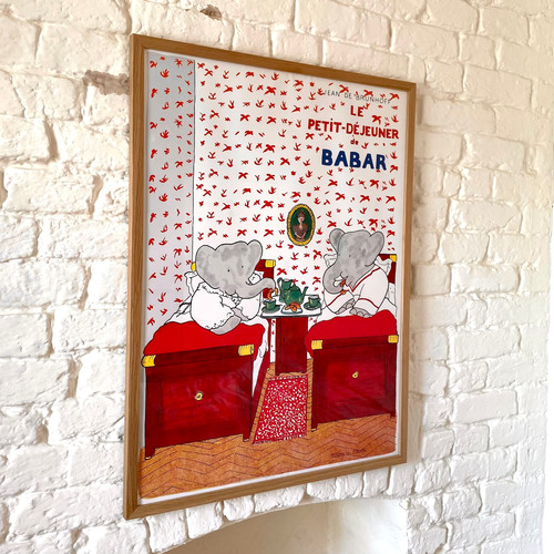 額装品/Le Petit Dejeuner Babar（ジャン ド ブリュノフ） 額装品/Le Petit Dejeuner Babar（ジャン ド ブリュノフ）
