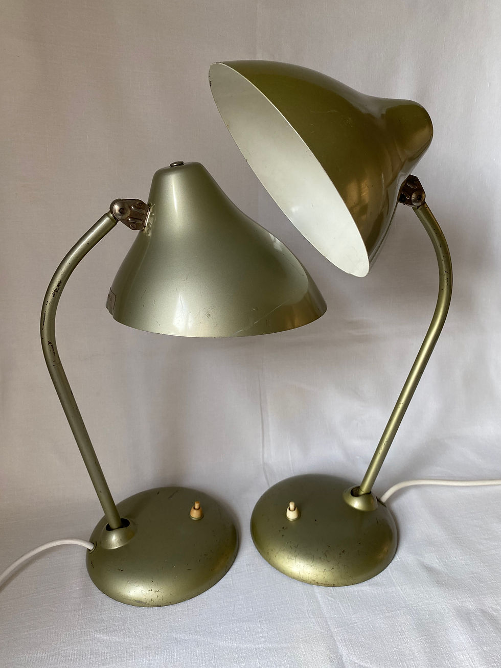 Set of 2 Bauhaus-style desk lamps from the 1950s