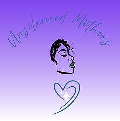 Unsilenced Mothers community logo featuring a woman and heart design representing support and sisterhood for mothers