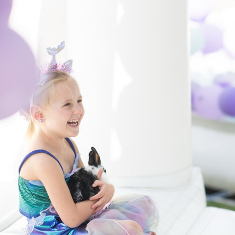 children's birthday party with bunnies