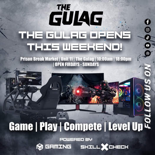 🎮 Shed 11 The Gulag powered by RGB Gaming is launching this weekend 10am to 6pm! 🔓