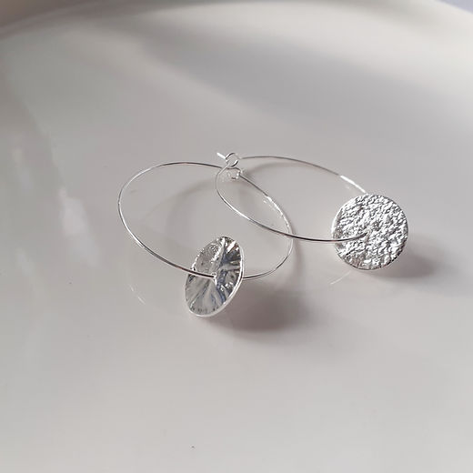 Boucles D'oreilles Pendantes Artisanales - Pierre Naturelle Bleue - Plaqué Argent - Neuves Avec étiquettes