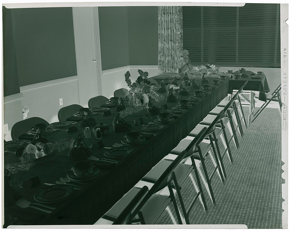 Thumbnail: 4x5 NEGATIVE PRESS PHOTO LONG TABLES SET for LUNCH or DINNER FOLDING CHAIRS