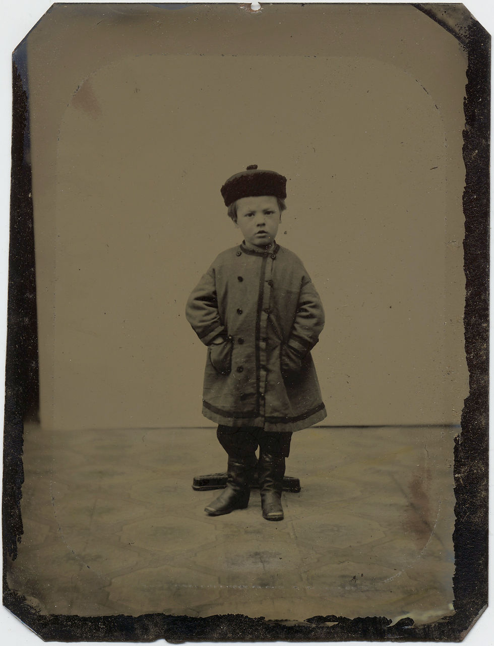 Thumbnail: Gorgeous, Simple Quarter Plate Tintype of Child