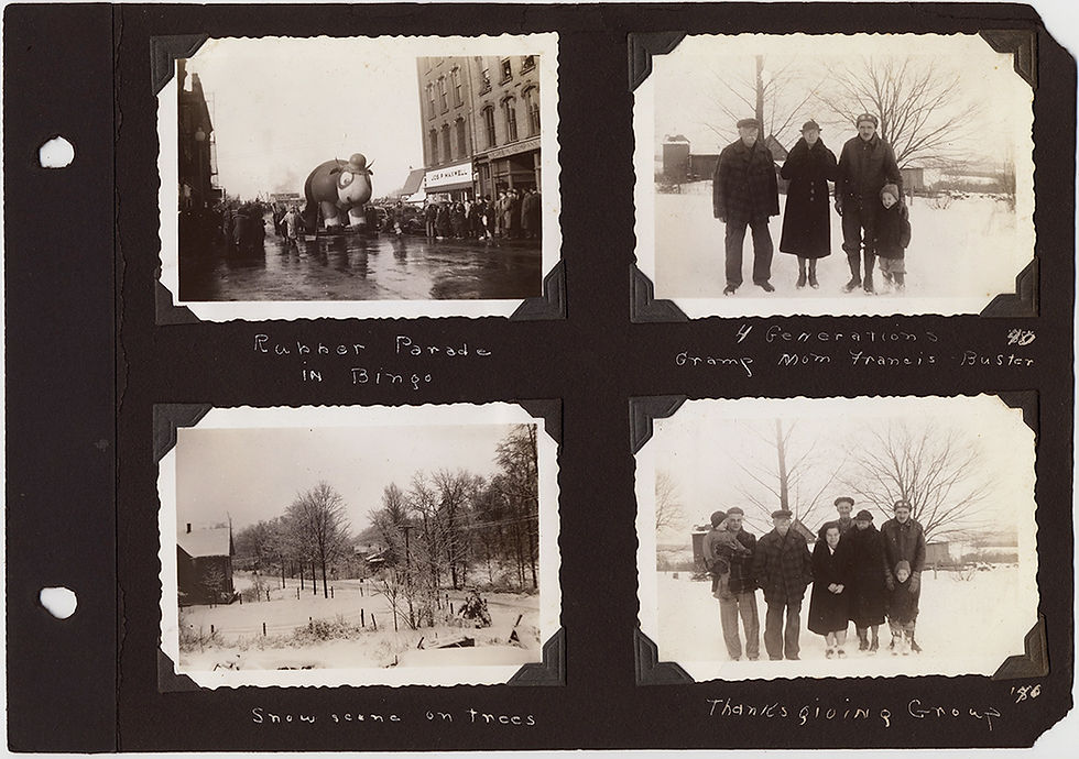 Thumbnail: THANKSGIVING RUBBER PARADE w HUGE INFLATEABLE CARTOON FIGURE ALBUM PAGE SNOW