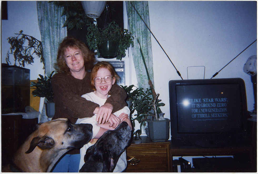 Thumbnail: "GROUND ZERO for THRILL SEEKERS" TV w  GREAT CAPTION MOTHER DAUGHTER DOGS 4x6