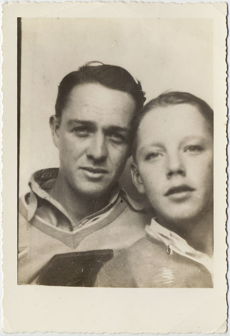 STUNNING PORTRAIT of GOOD LOOKING FATHER and SON