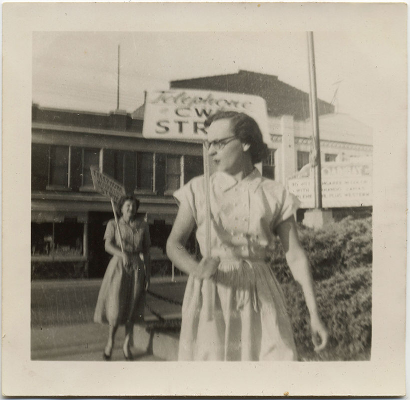 Thumbnail: FEMALE WOMEN TELEPHONE WORKERS on STRIKE PICKET w  PLACARDS LABOR!