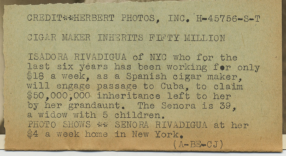 Thumbnail: PRESS PHOTO RAGS to RICHES CUBAN AMERICAN CIGAR FACTORY WORKER INHERITS MILLIONS
