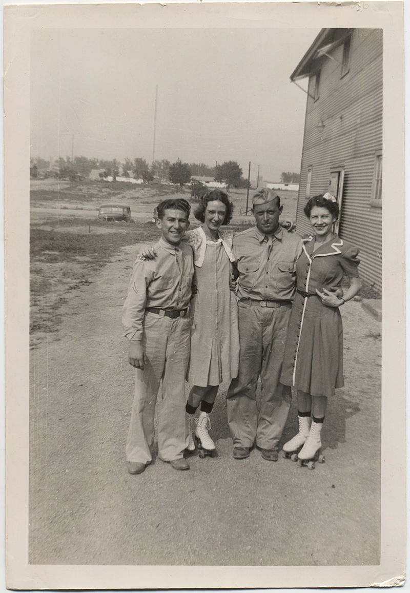 ROUGH RIDING ROLLERSKATING CUTE WOMEN & SERVICEMEN BOYFRIENDS on GRAVEL PATH