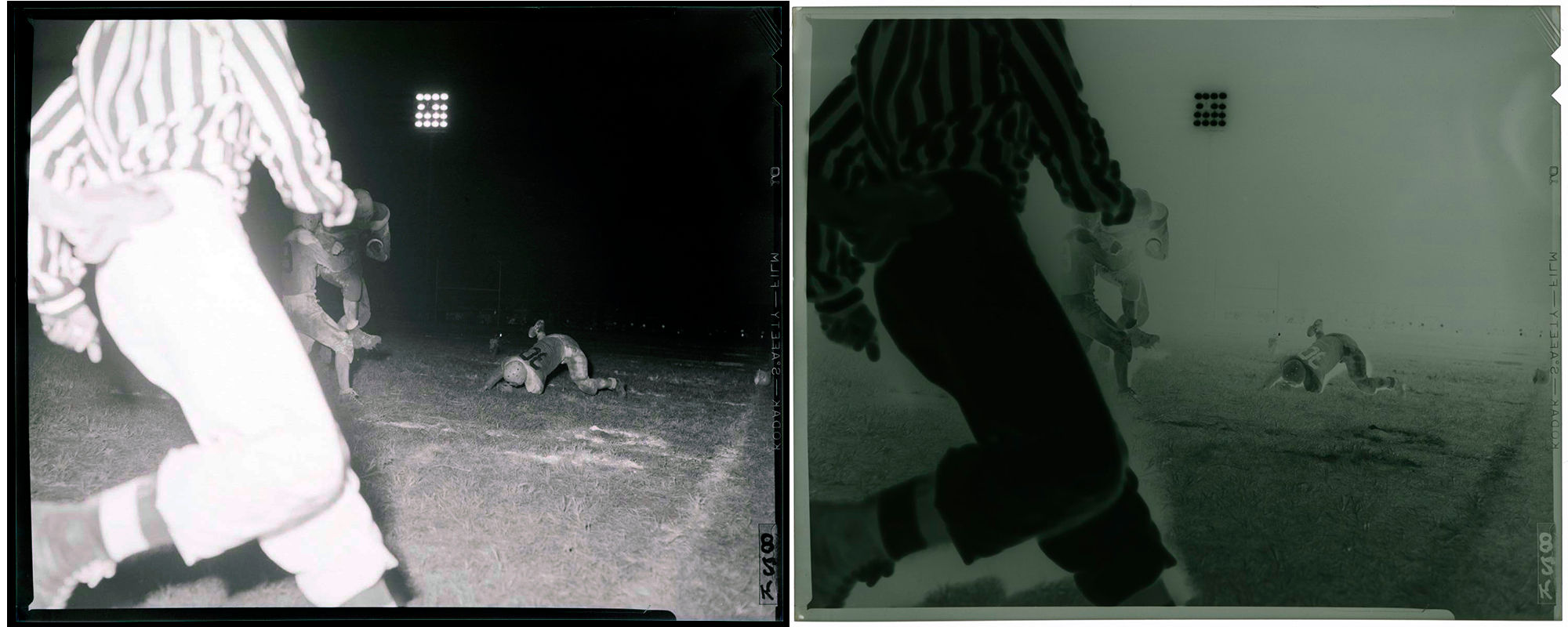 NEGATIVE! AWESOME FOOTBALL REF STEPS into PHOTOGRAPHIC FRAME NIGHT GAME TACKLE
