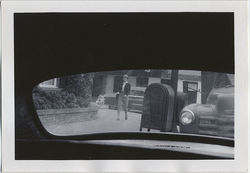 fp6116(WomanWalkingOnSidewalk_ViewThroughCarWindshield)