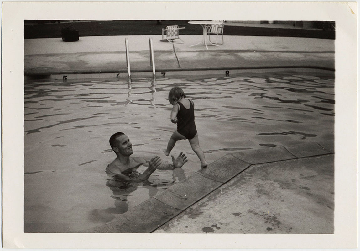 TRUST in DAD LITTLE GIRL LEAPS into FATHER'S WAITING ARMS in POOL! SUSPENDED