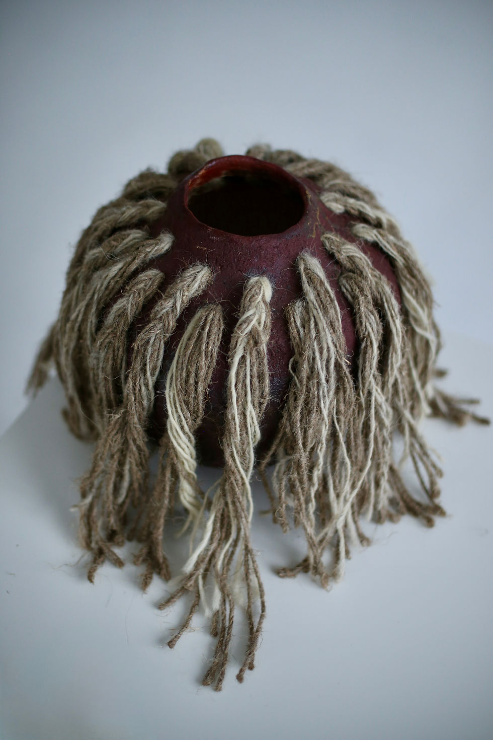 “RootA” Vase with Hemp Jute and Wool
