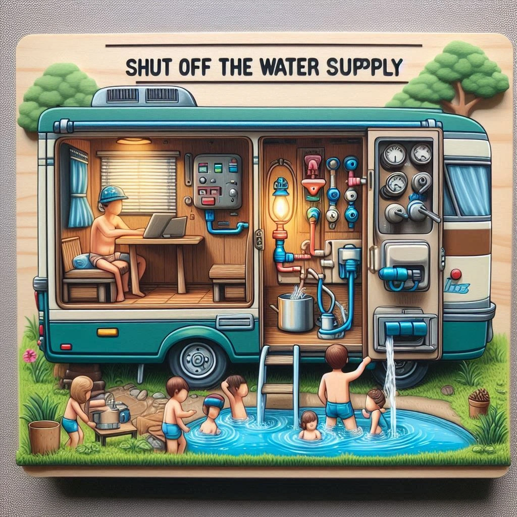 Shut off the water supply of rv