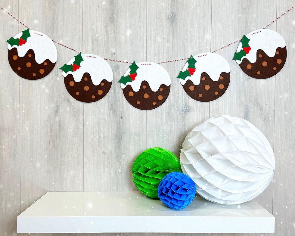 Christmas Pudding Bunting Banner