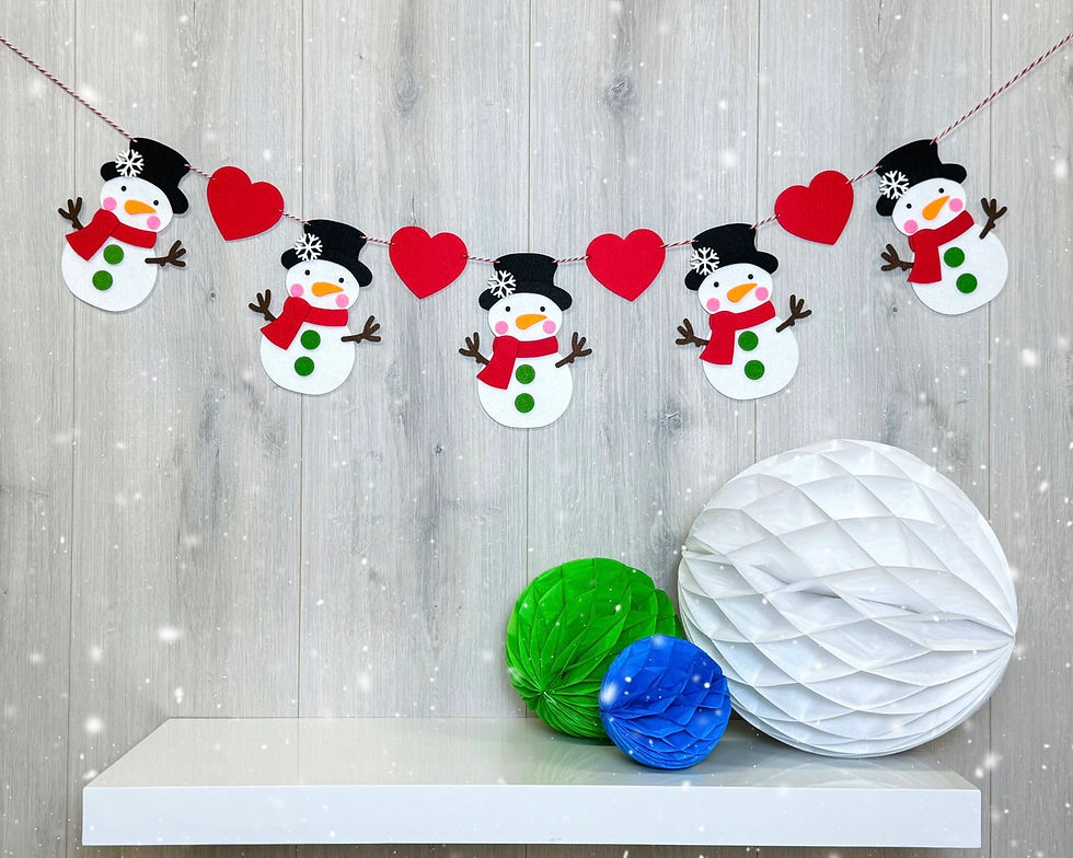 Snowman & Heart Bunting Banner