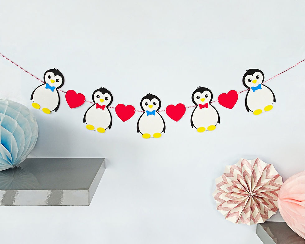 Complete Penguin & Heart Bunting