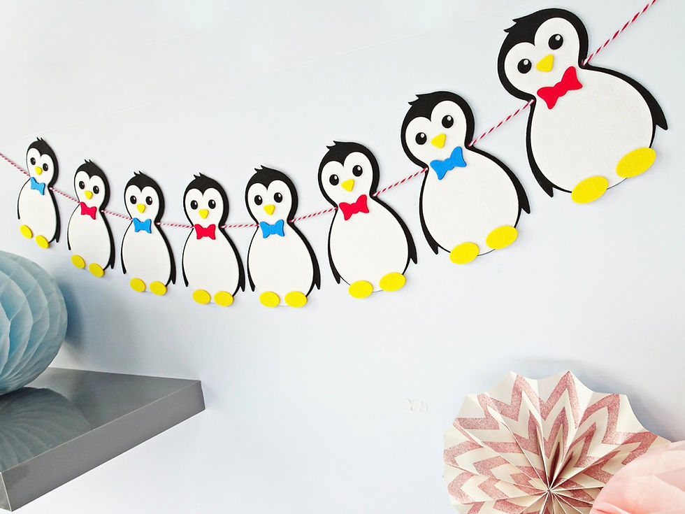 Cute Penguin Bunting Banner