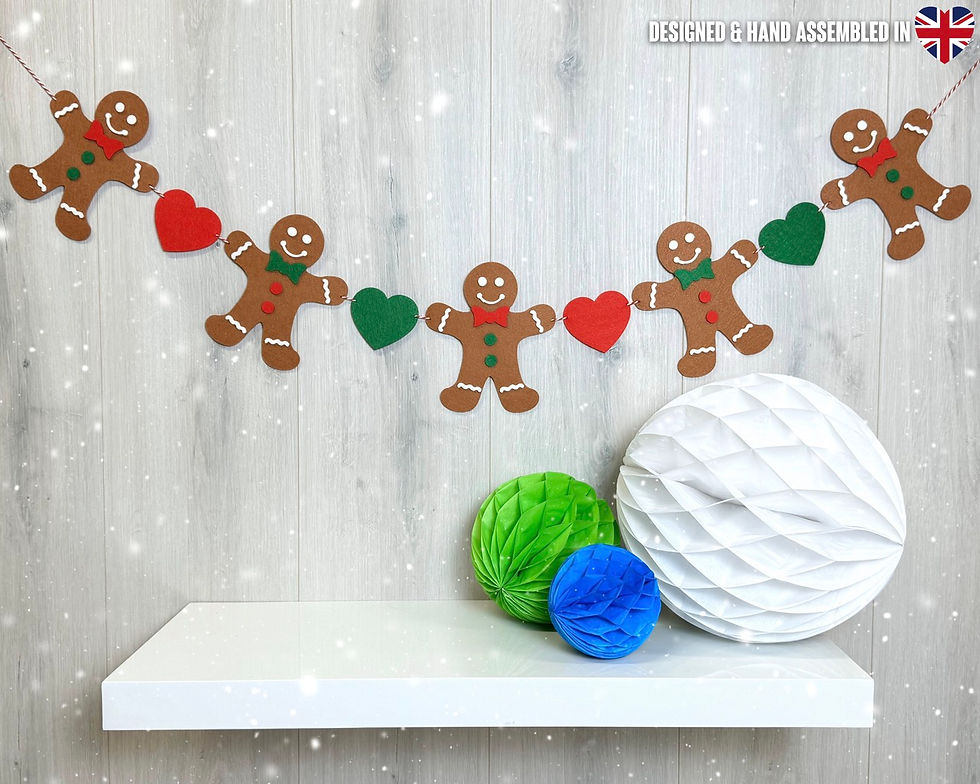 Gingerbread & Heart Bunting Garland
