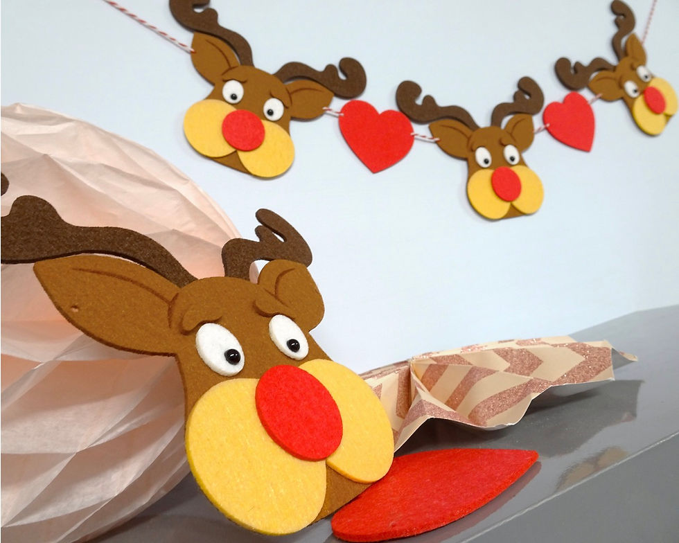 Rudolph Reindeer & Red Heart Bunting Cover Photo