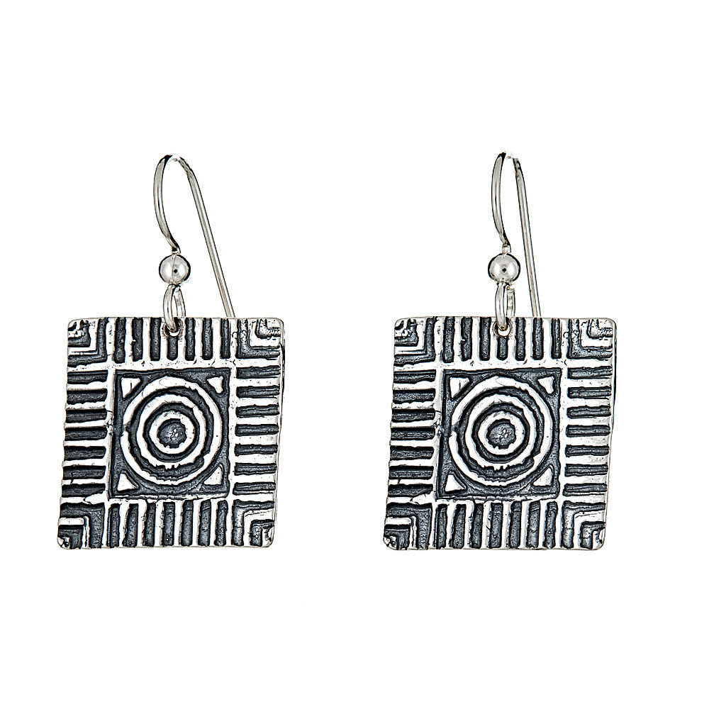 Square Brick Drop Earrings