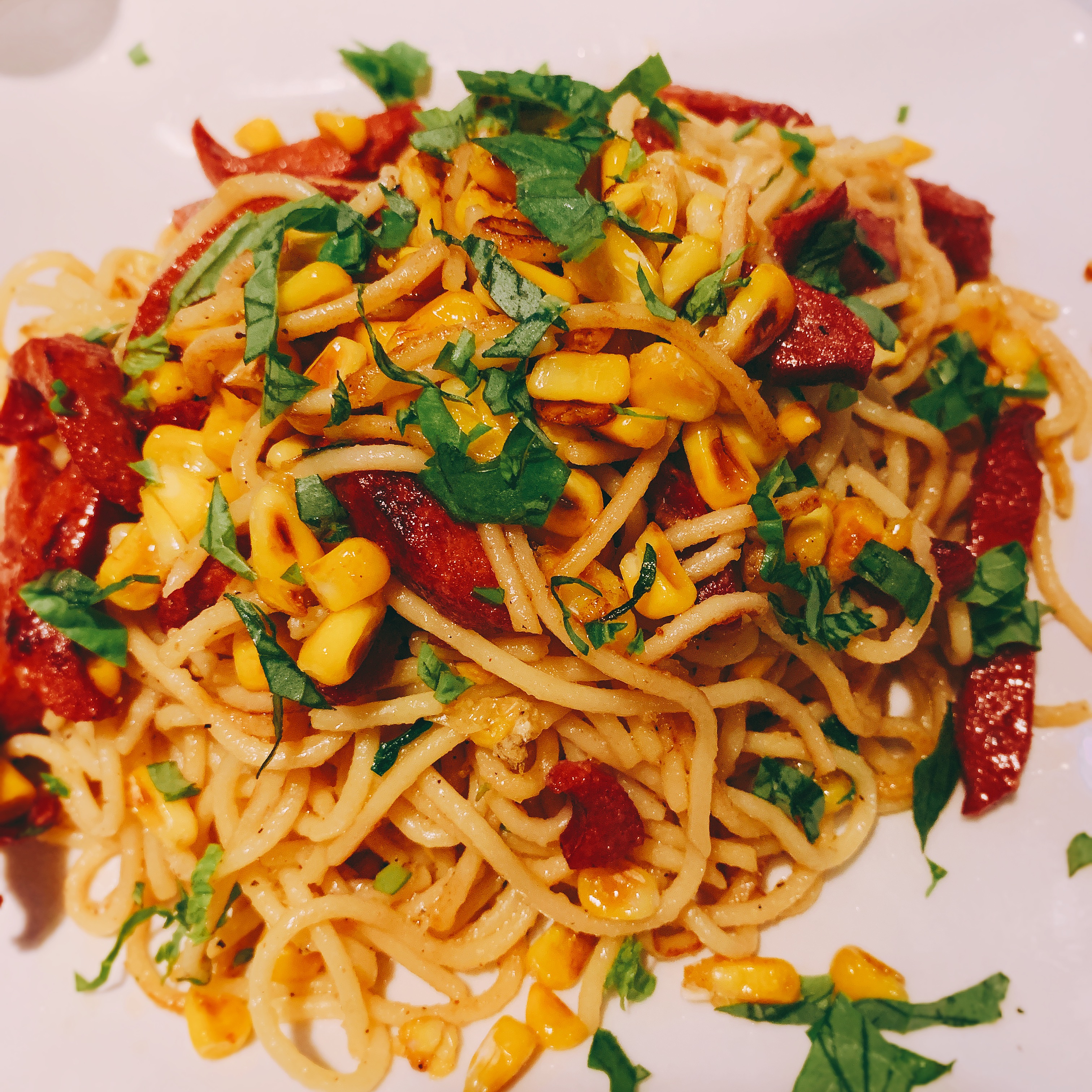 Shrimp and Sausage Garlic Noodle