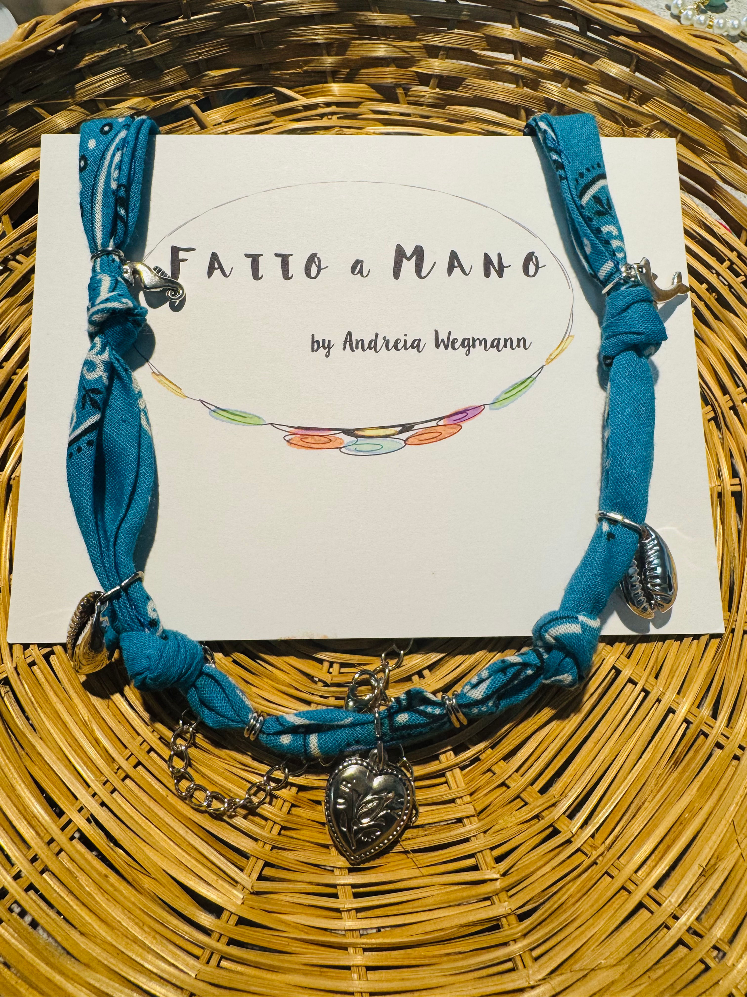 Bandana - Blue lucky sea - silver