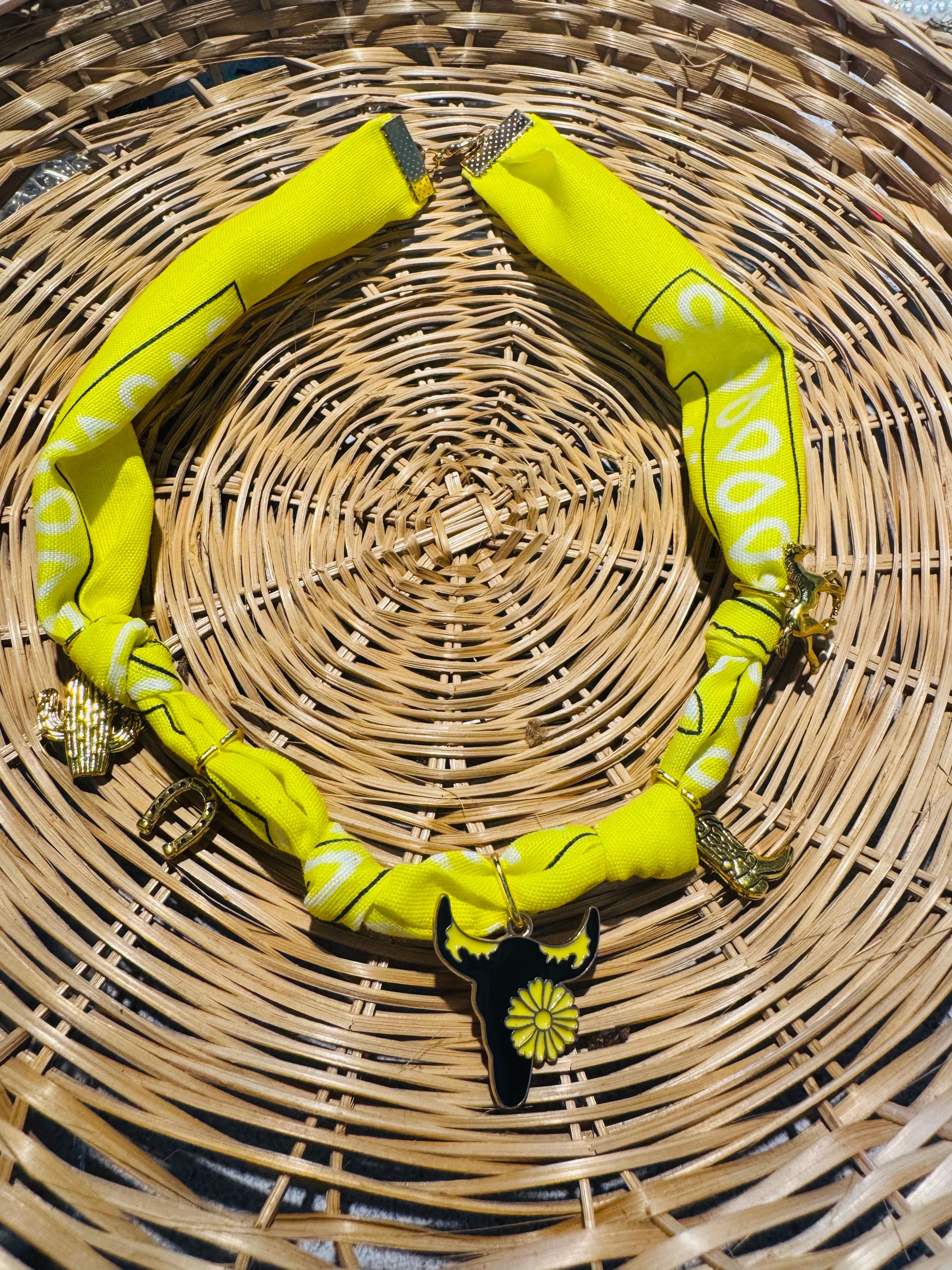 Bandana - Yellow country gold cow flower