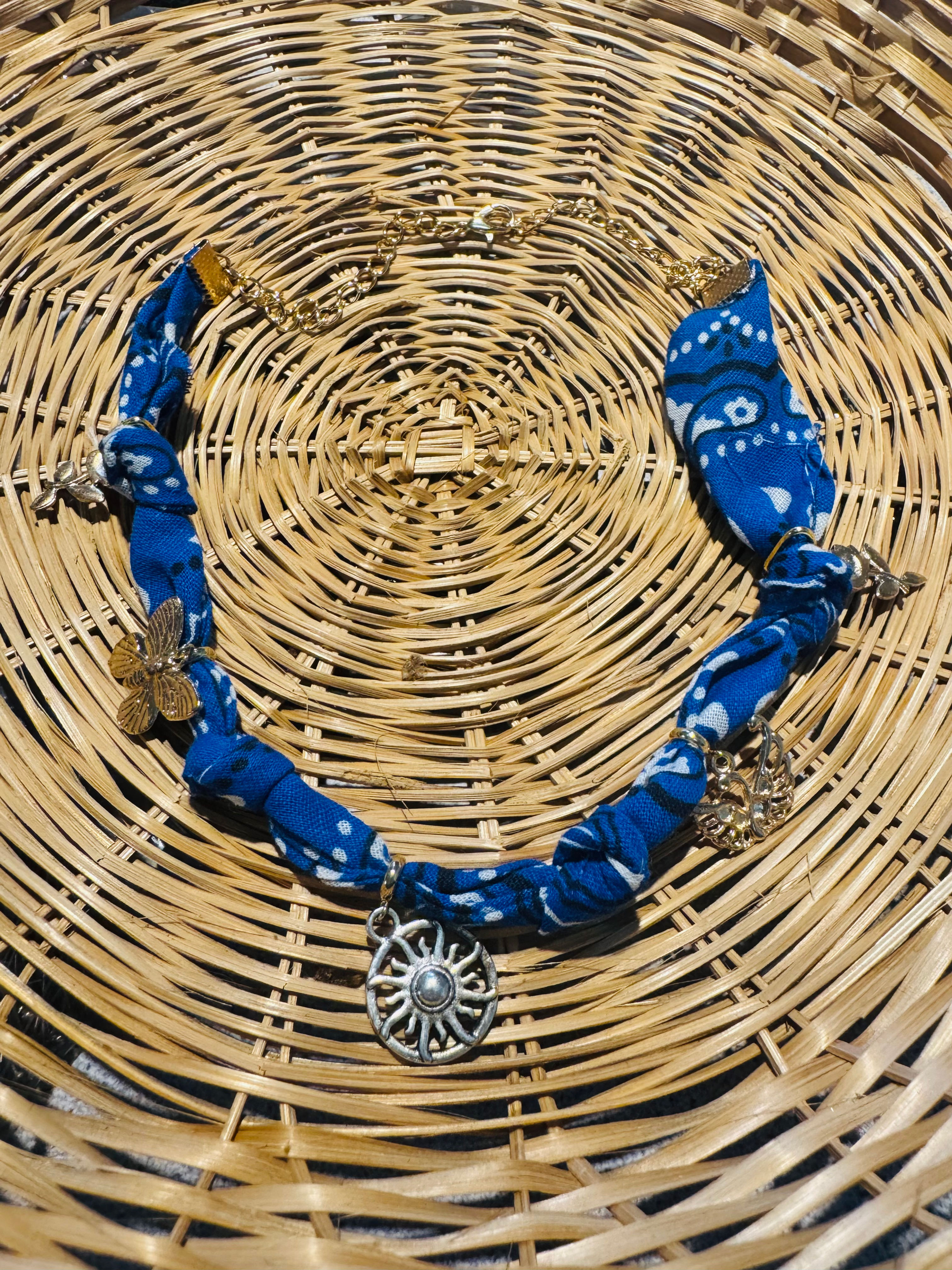 Bandana - Blue lucky - gold