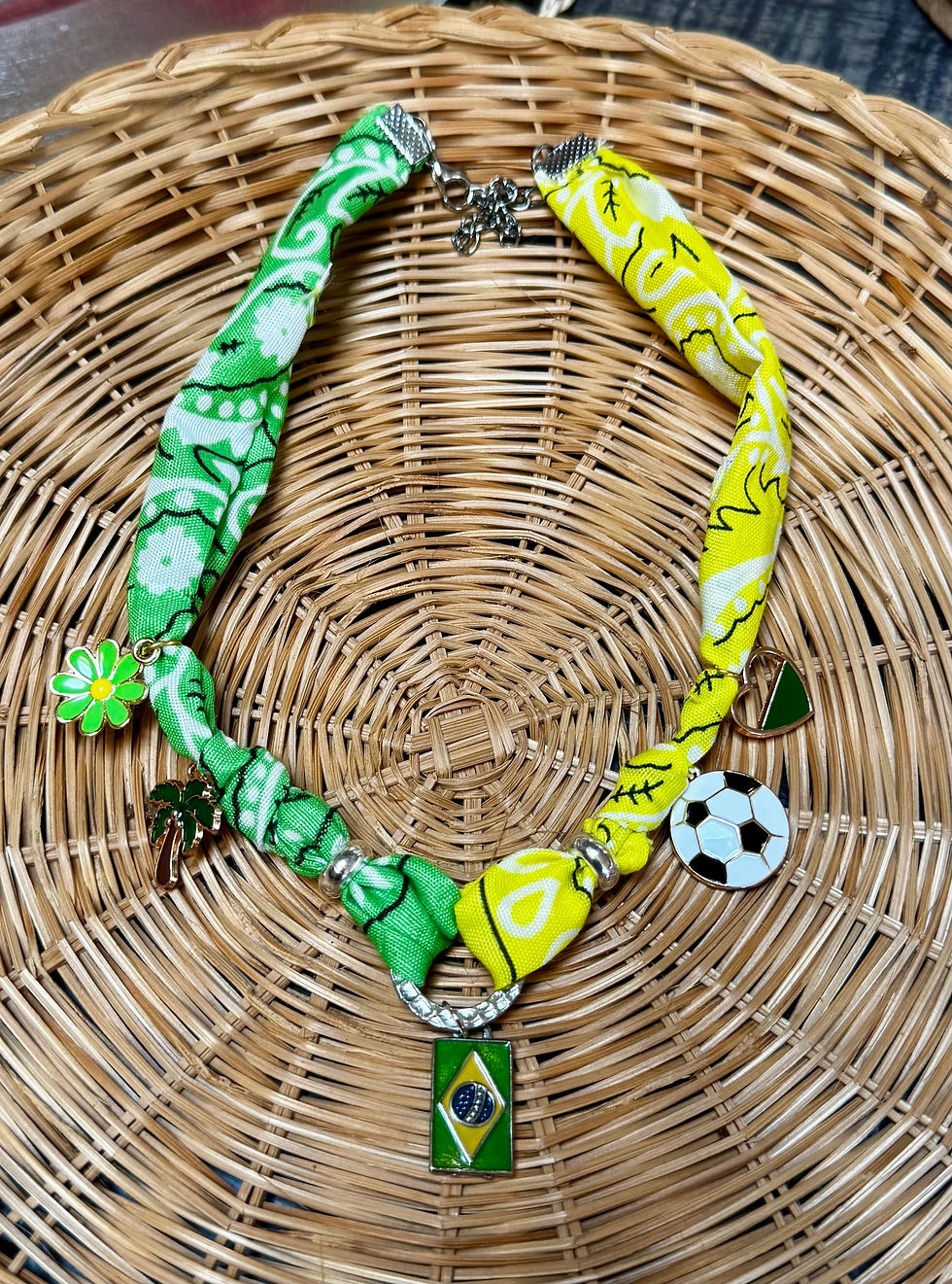 Thumbnail: Bandana - Brazil light green & Yellow