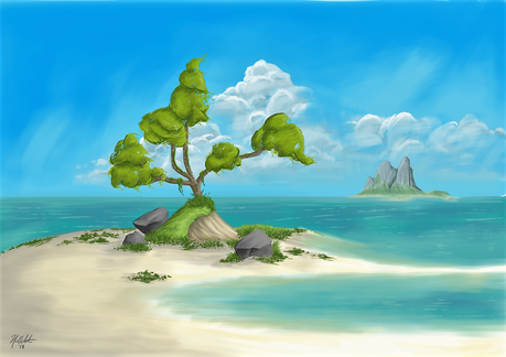 My attempt at a beach landscape. It was fun to step out of the ol' comfort zone.