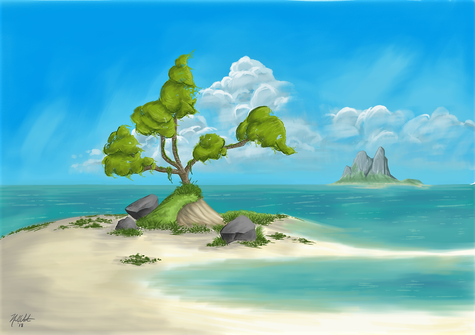 My attempt at a beach landscape. It was fun to step out of the ol' comfort zone.