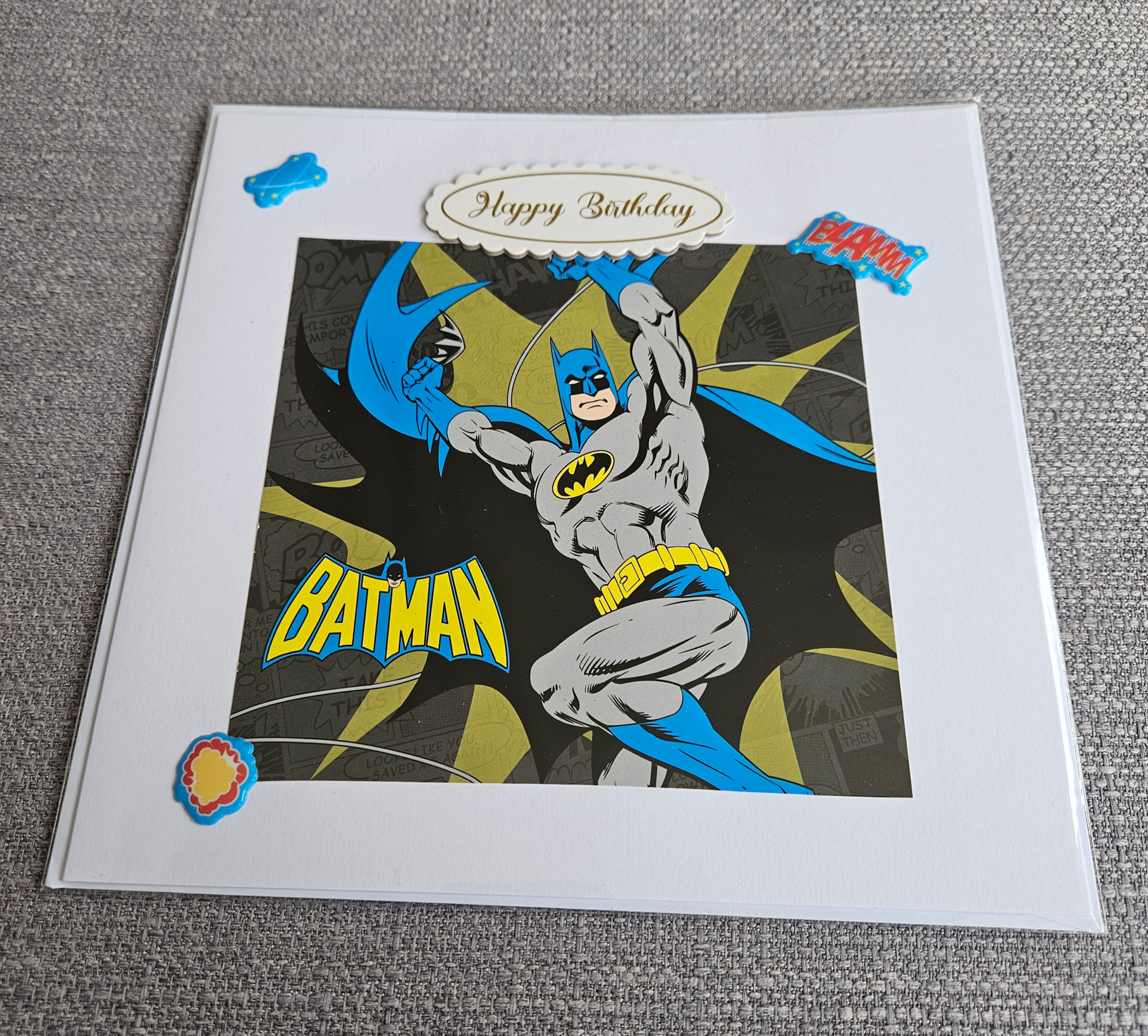 Handmade birthday card with Batman