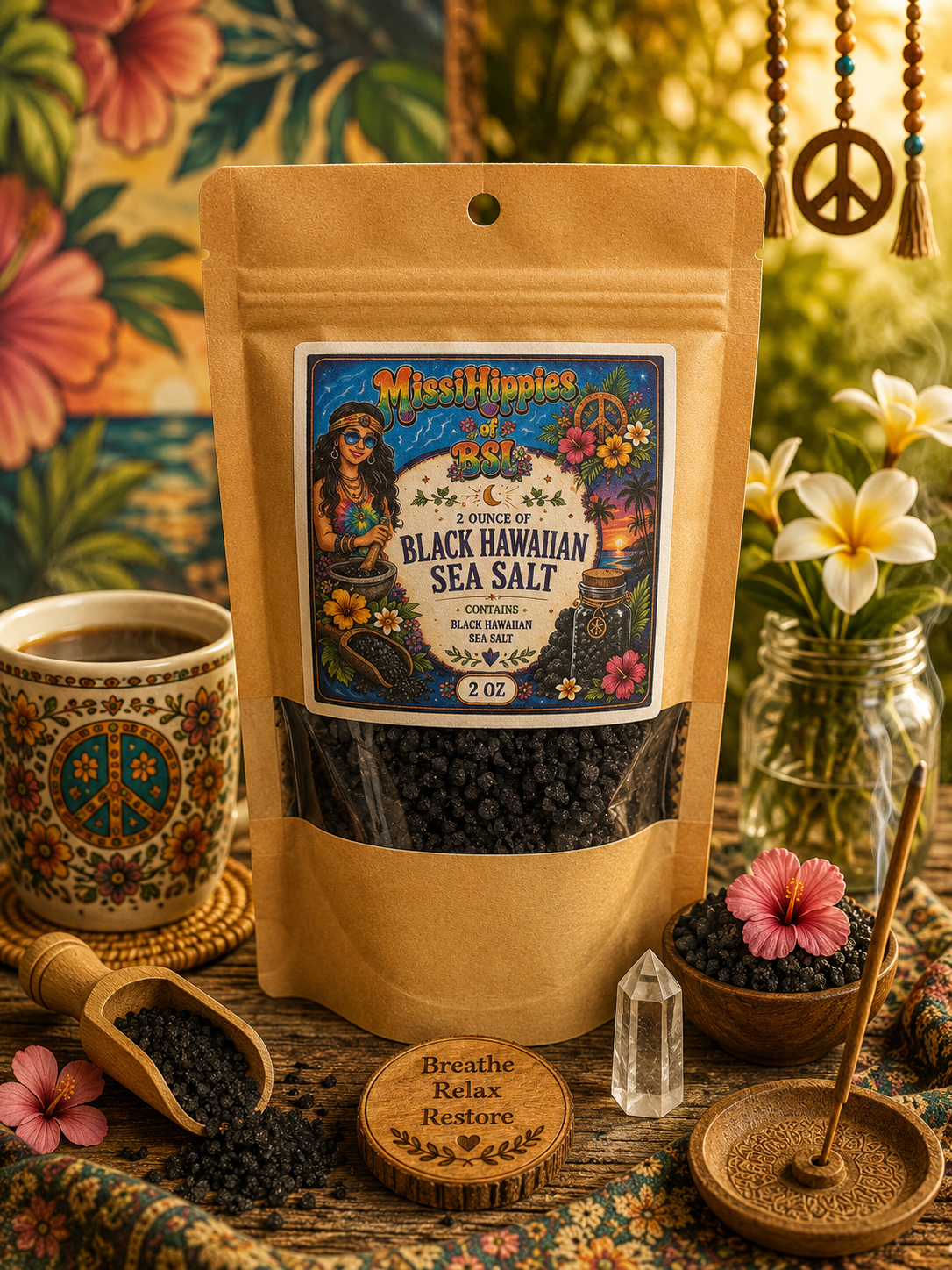 Black Hawaiian Sea Salt, 2 oz