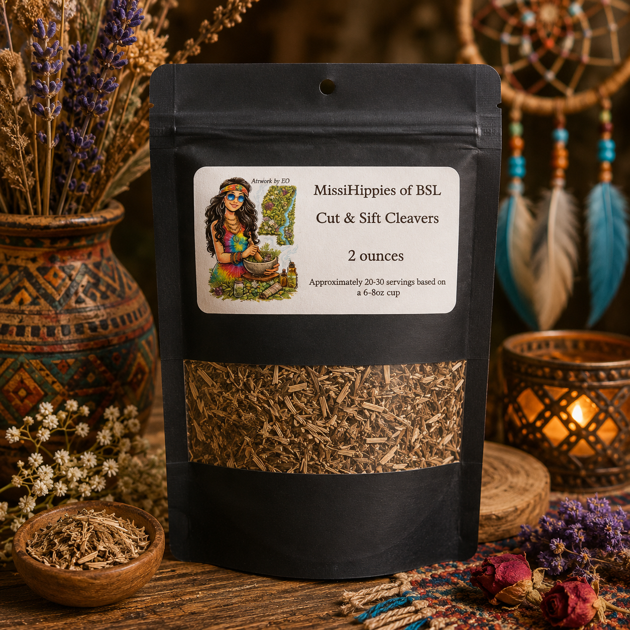 Cleavers, cut and sift, 2oz