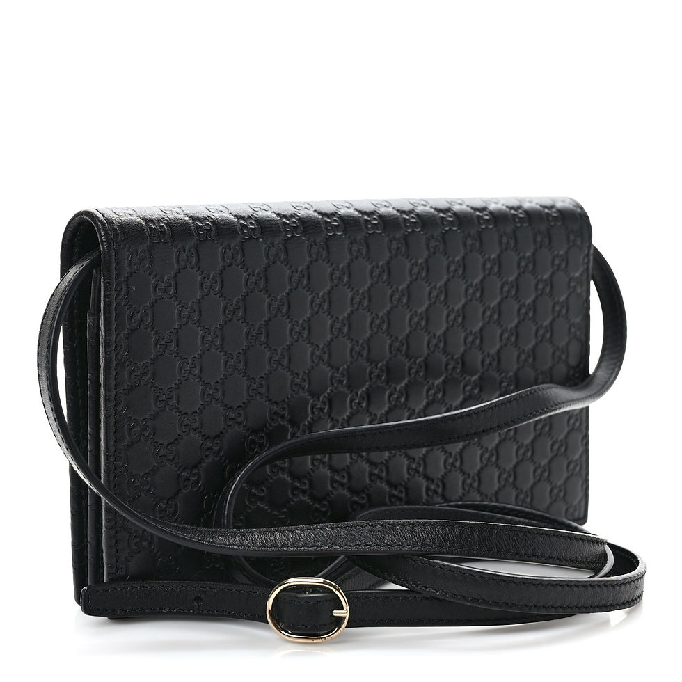 Thumbnail: [GUCCI] Microguccissima Crossbody Wallet Black