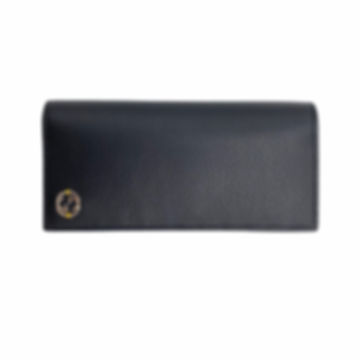 [GUCCI] Unisex Long Plain Leather Folding Wallet