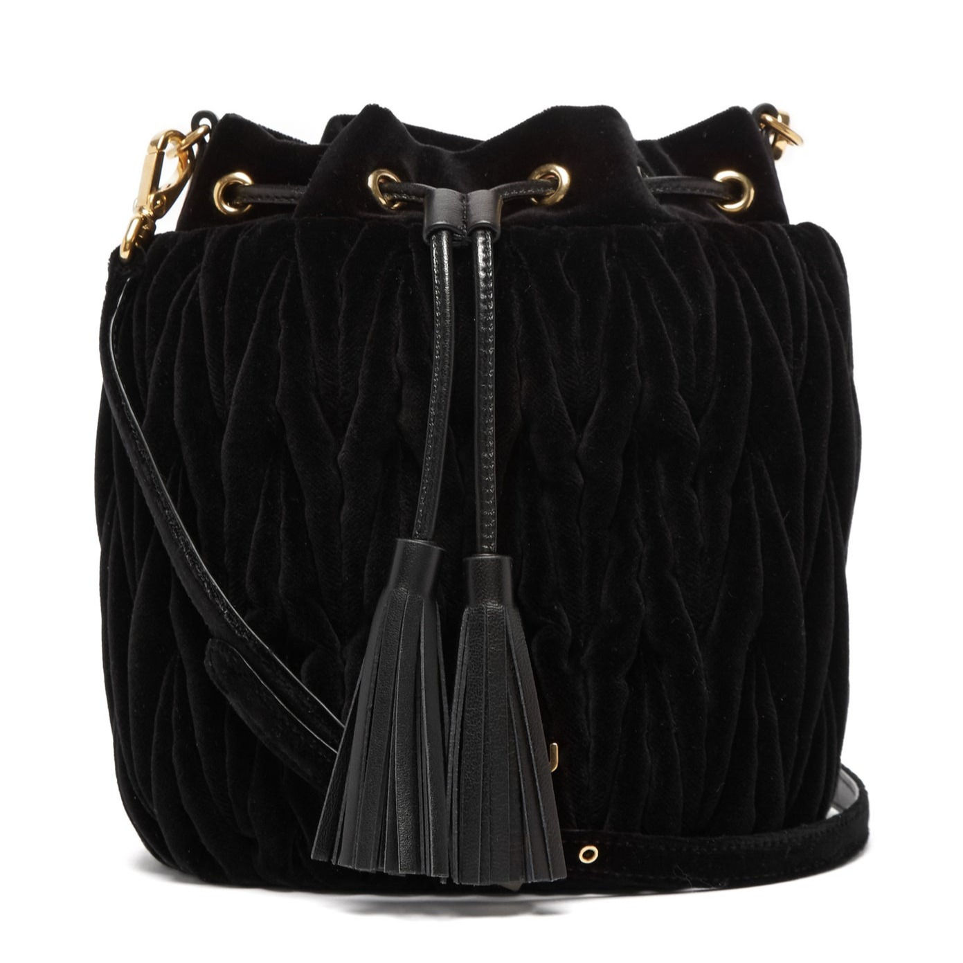 [MIU MIU] Velvet Matelasse Bucket Bag